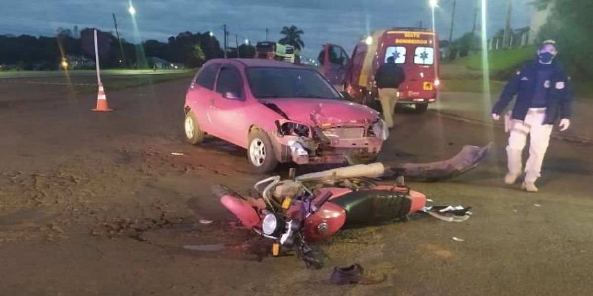 Condutor de motocicleta sofre ferimentos graves em acidente na BR-158