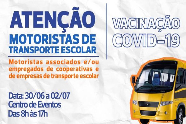 Cascavel abre vacinação contra a Covid-19 para motoristas do transporte escolar