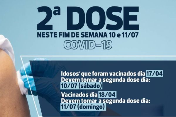 Centro de eventos abre sábado e domingo para a segunda dose da Covid-19