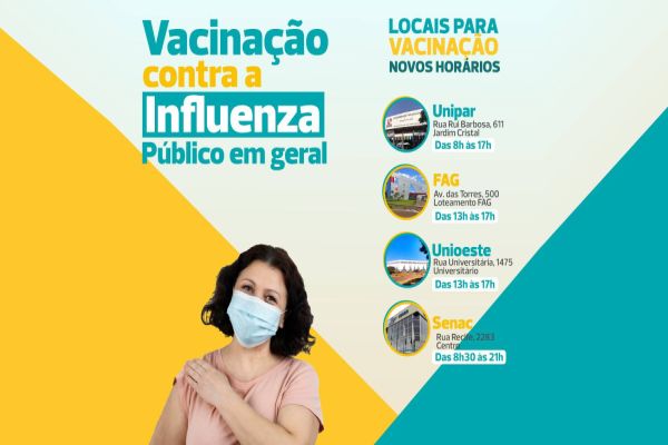 Vacinação contra a gripe terá continuidade em Cascavel