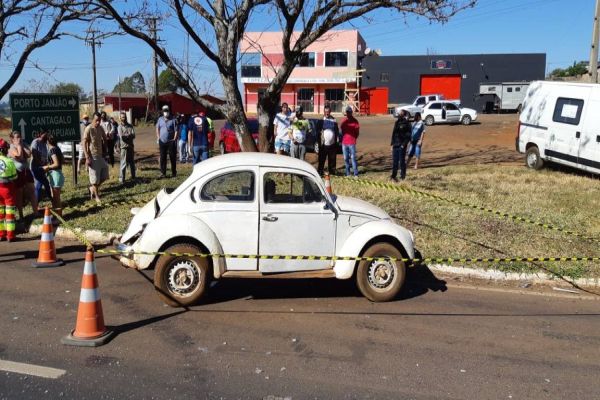 Imagem referente a notícia: Homem de 75 anos morre após grave colisão na BR-277 em Cantagalo; Vídeo