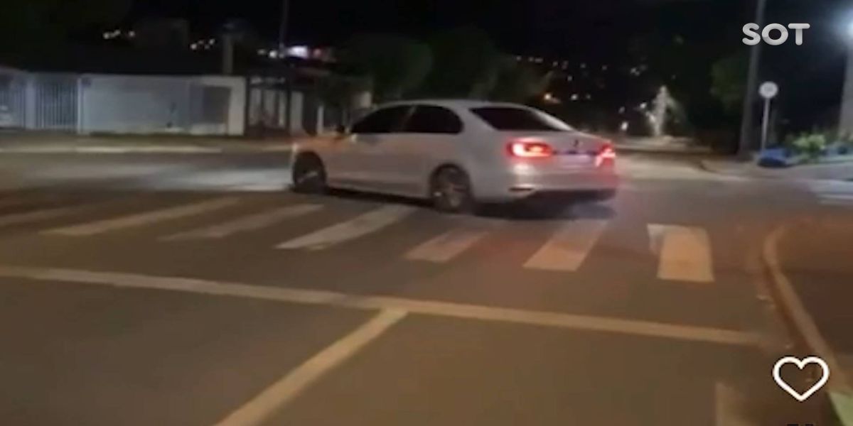 Carro flagrado em vídeo fazendo manobras perigosas é apreendido pela equipe GOTRAN da PM