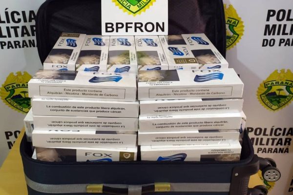 BPFRON apreende cigarros contrabandeados em ônibus na cidade de Cascavel