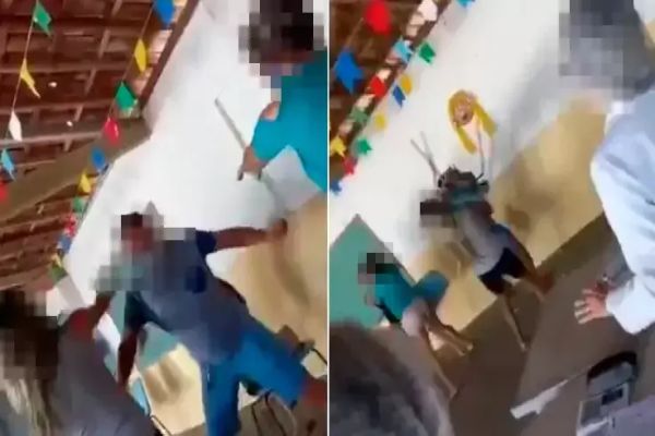 Imagem referente a notícia: Homem leva amante para se vacinar e encontra esposa na fila; veja o vídeo