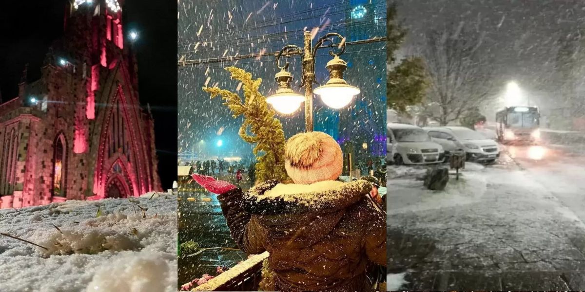Neve cai em várias cidades do Rio Grande do Sul