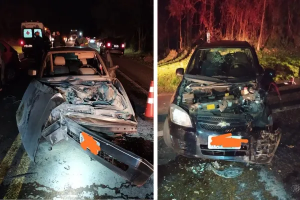 Foto relacionada a notícia: Forte colisão de trânsito é registrada na BR-277 em Guaraniaçu