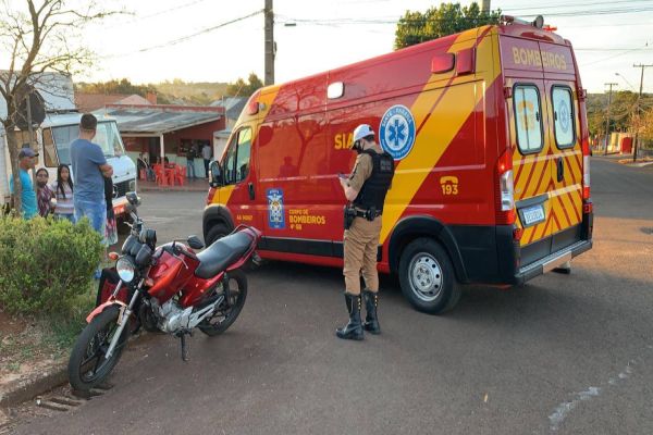 Imagem referente a notícia: Entregador fica ferido após colisão de trânsito no Bairro Floresta