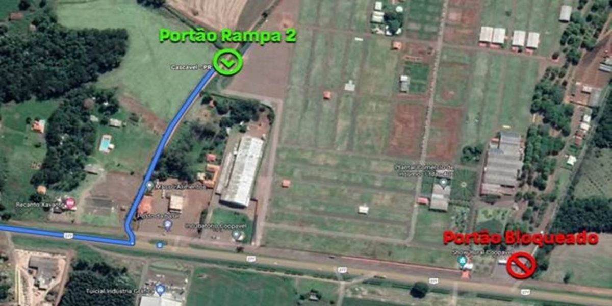 Com obras de duplicação na 277, acesso ao Show Rural de Inverno foi alterado