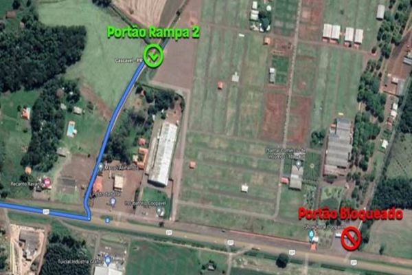 Com obras de duplicação na 277, acesso ao Show Rural de Inverno foi alterado