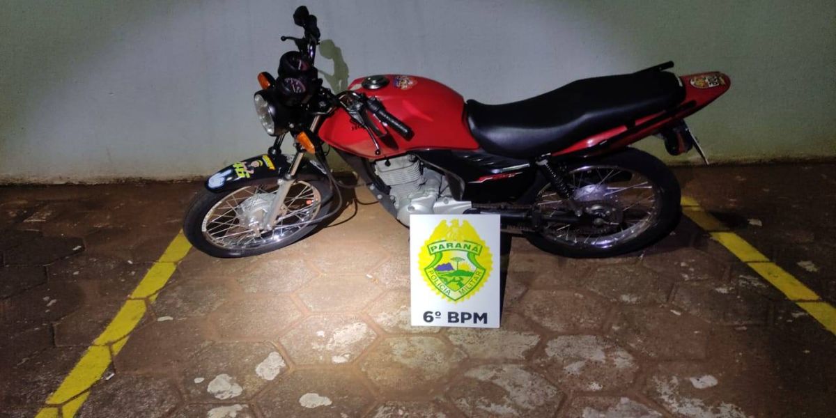 Policia Militar recupera motocicleta com alerta de furto na Avenida Brasil