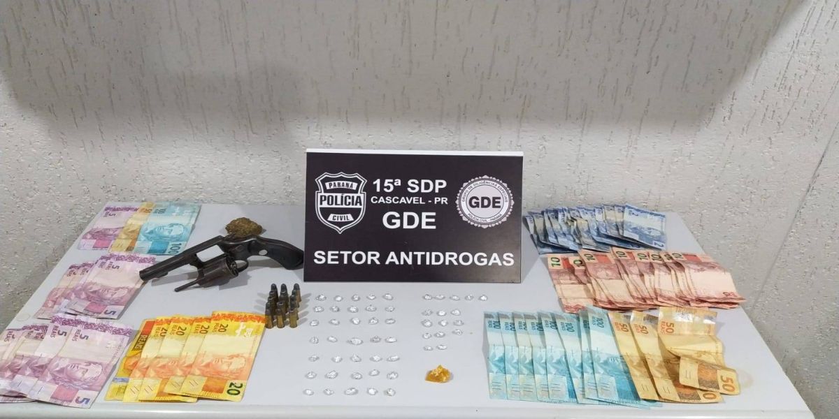 GDE Cascavel apreende três pessoas envolvidas com tráfico de drogas no Bairro Santa Cruz