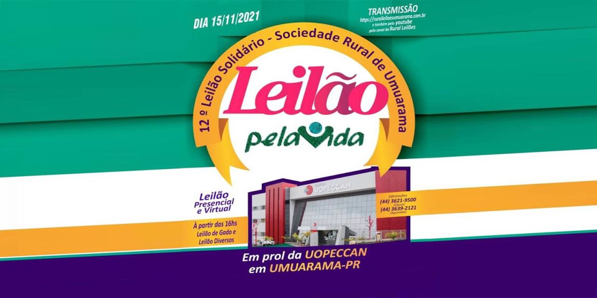 12° Leilão Pela Vida vai arrecadar recursos em prol do Hospital do Câncer Uopeccan