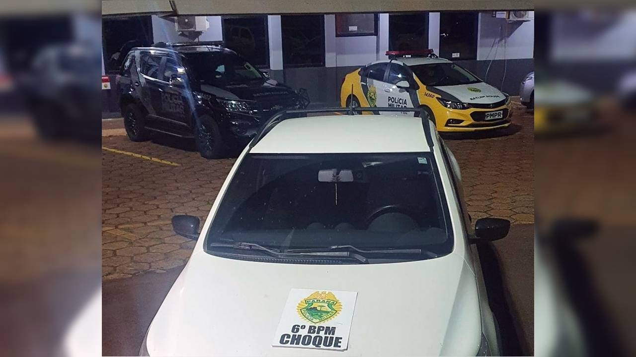 Saveiro é roubada na Avenida da FAG; PM age rápido e recupera veiculo na PR-486 com dois detidos