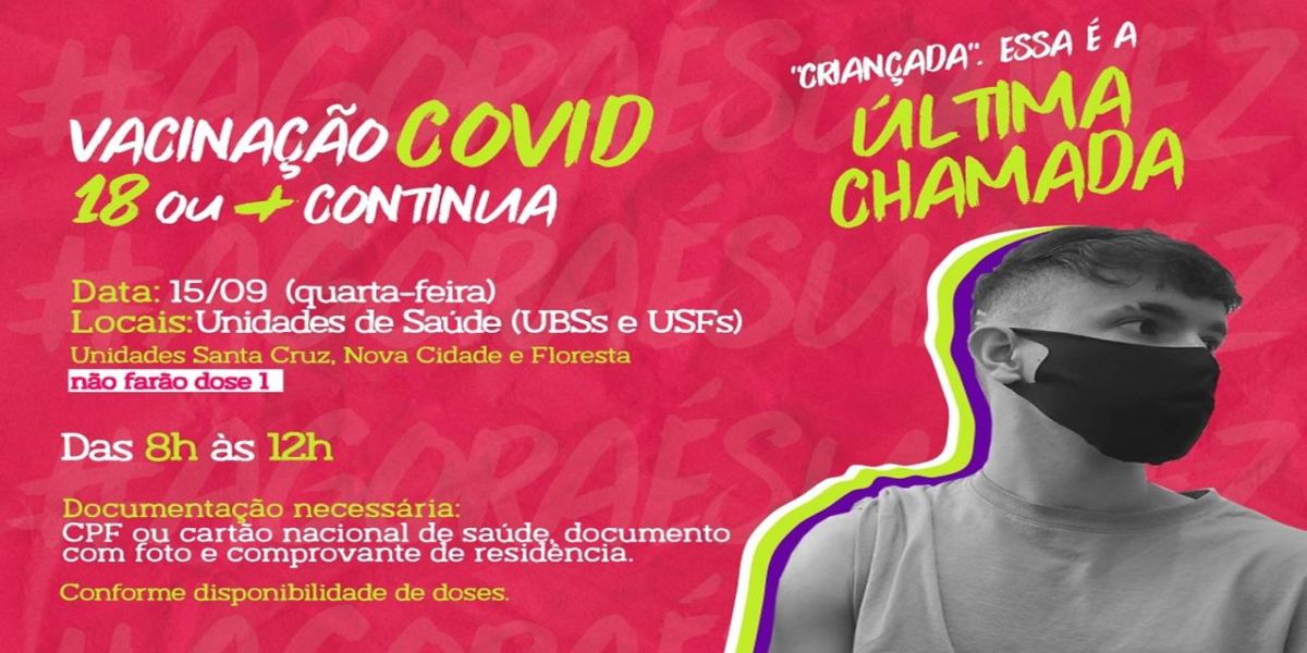 Cascavel realiza a última repescagem da vacina para 18 anos ou mais