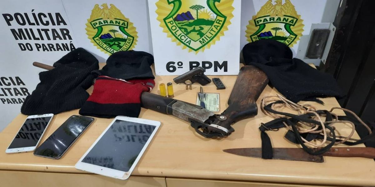 Após fuga, PM detém seis indivíduos com arsenal completo para o crime em Cascavel