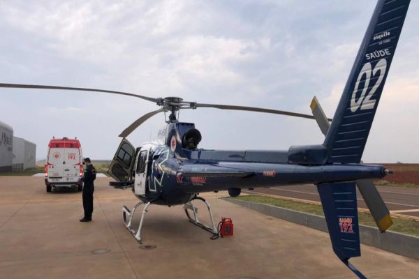 Mulher com graves queimaduras é aerotransportada de Cascavel a Londrina