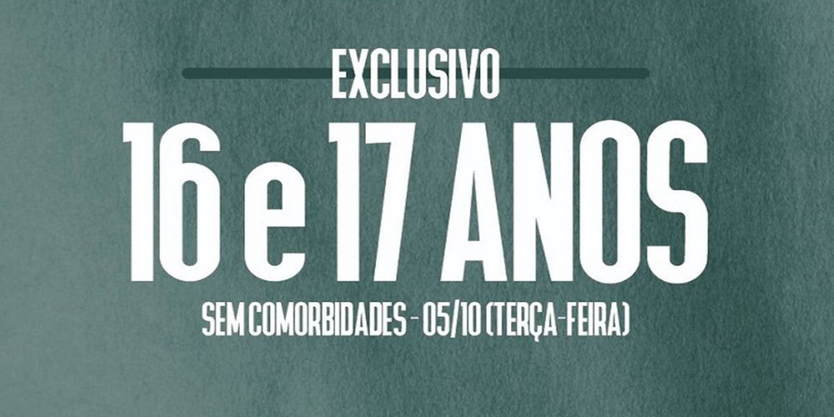 Vacinação da primeira dose nesta terça-feira será exclusiva para adolescentes de 16 e 17 anos