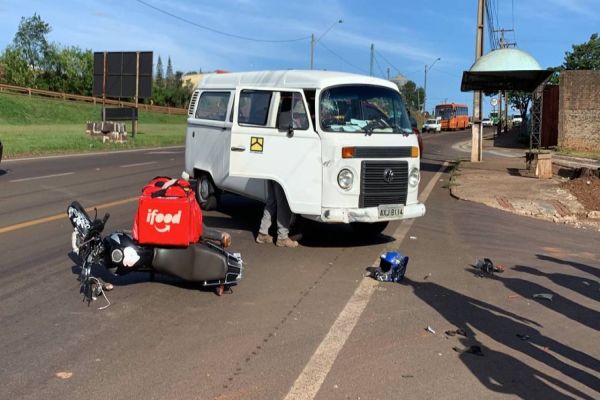 Motociclista sofre TCE grave após colisão de trânsito na marginal da BR-277 em Cascavel