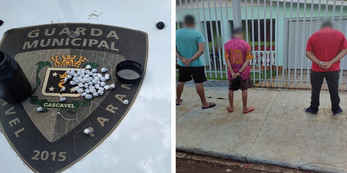 Três homens são detidos pela Guarda Municipal por tráfico de drogas no Bairro Interlagos