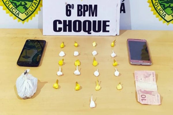 Operações com cães da Polícia Militar apreende cocaína em comercio no Jardim Veneza