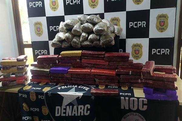 Denarc apreende 72 quilos de maconha em ônibus na rodoviária de Cascavel