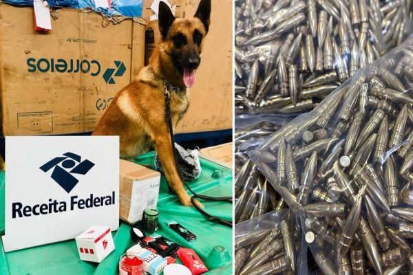 Receita Federal apreende projéteis para fuzis, drogas e mercadorias falsificadas nos correios