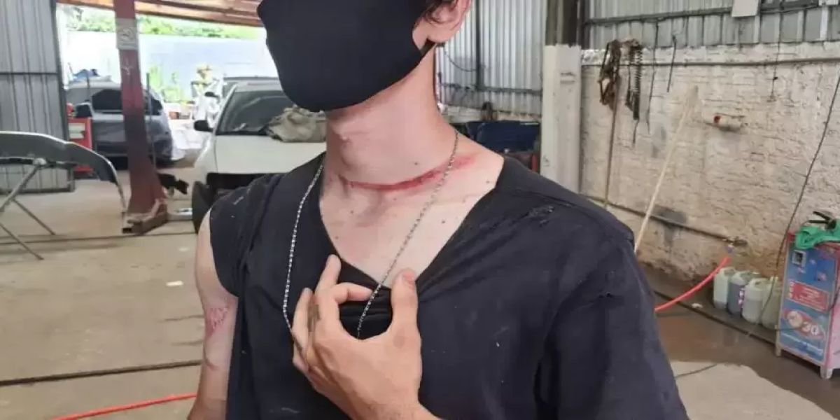 Motociclista fica ferido ao enroscar pescoço em cabos de telefonia no Bairro Coqueiral