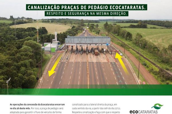 Com o fim da concessão, Ecocataratas canalizará tráfego nas praças de pedágio