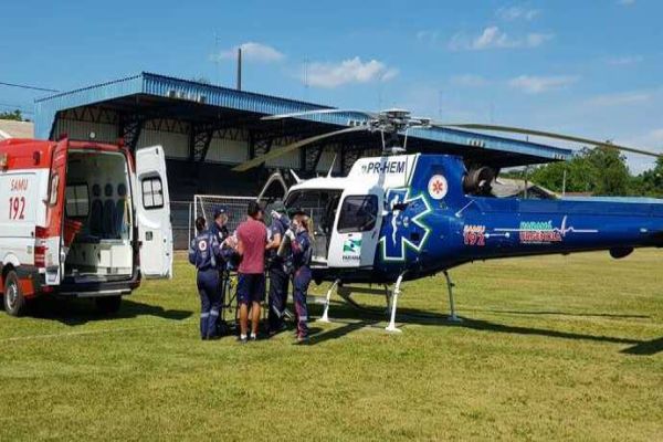 Morador de Santa Lúcia sofre AVC e é transportado via aérea à Cascavel