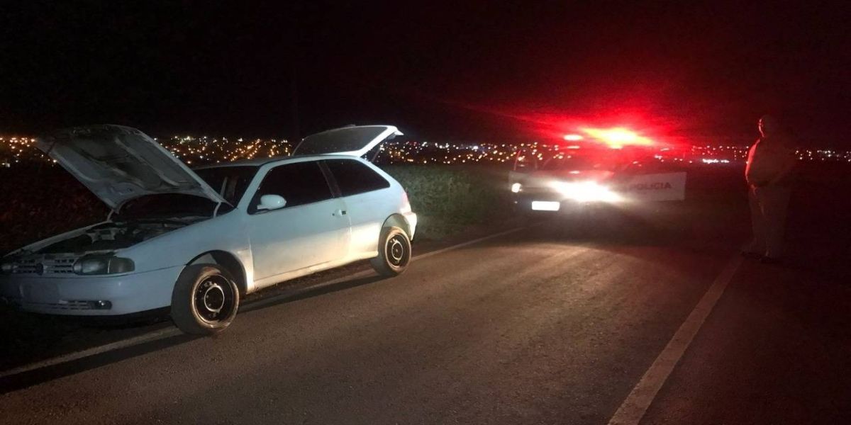 Polícia Militar recupera veiculo furtado na Estrada Alto São Salvador