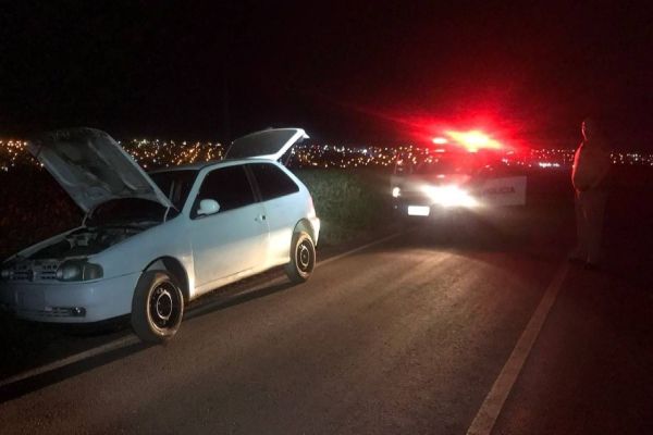 Polícia Militar recupera veiculo furtado na Estrada Alto São Salvador
