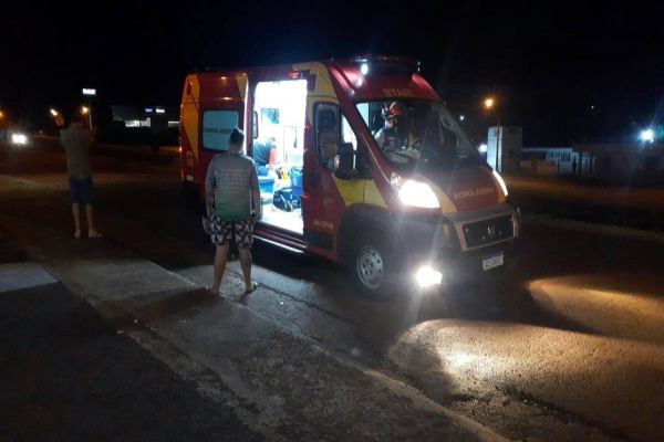 Motociclista fica ferido após colisão de trânsito na marginal da BR-277 em Cascavel