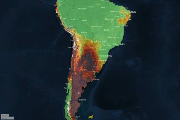 Calor de até 46°C trás riscos extremo de fogo em metade da América do Sul