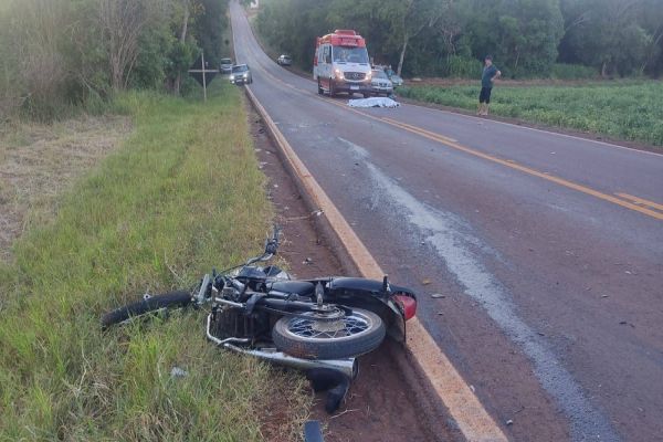 Motociclista morre após forte colisão de trânsito na PR-573 em Corbélia