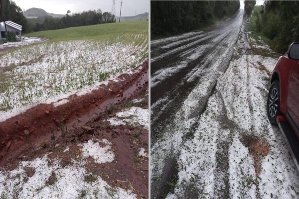 Forte chuva de granizo atinge Capanema e municípios que fazem fronteira com a Argentina