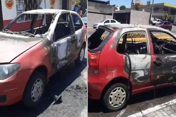 Veículo pega fogo após condutor deixar o aparelho em cima do banco em Dois Vizinhos