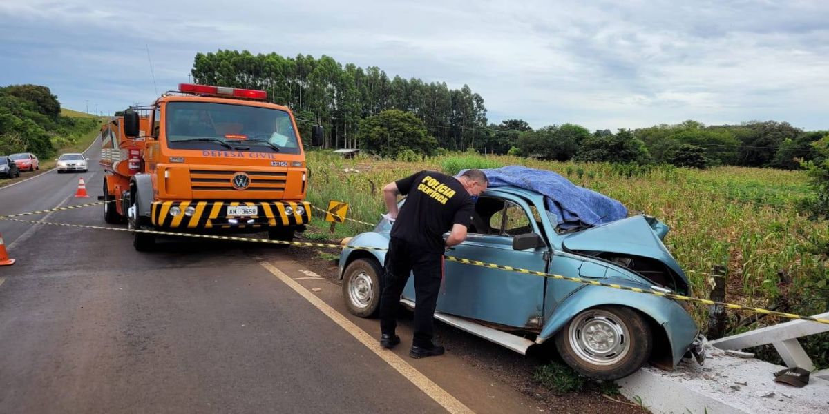 Colisão contra cabeceira de ponte deixa um óbito e outro gravemente ferido em Chopinzinho