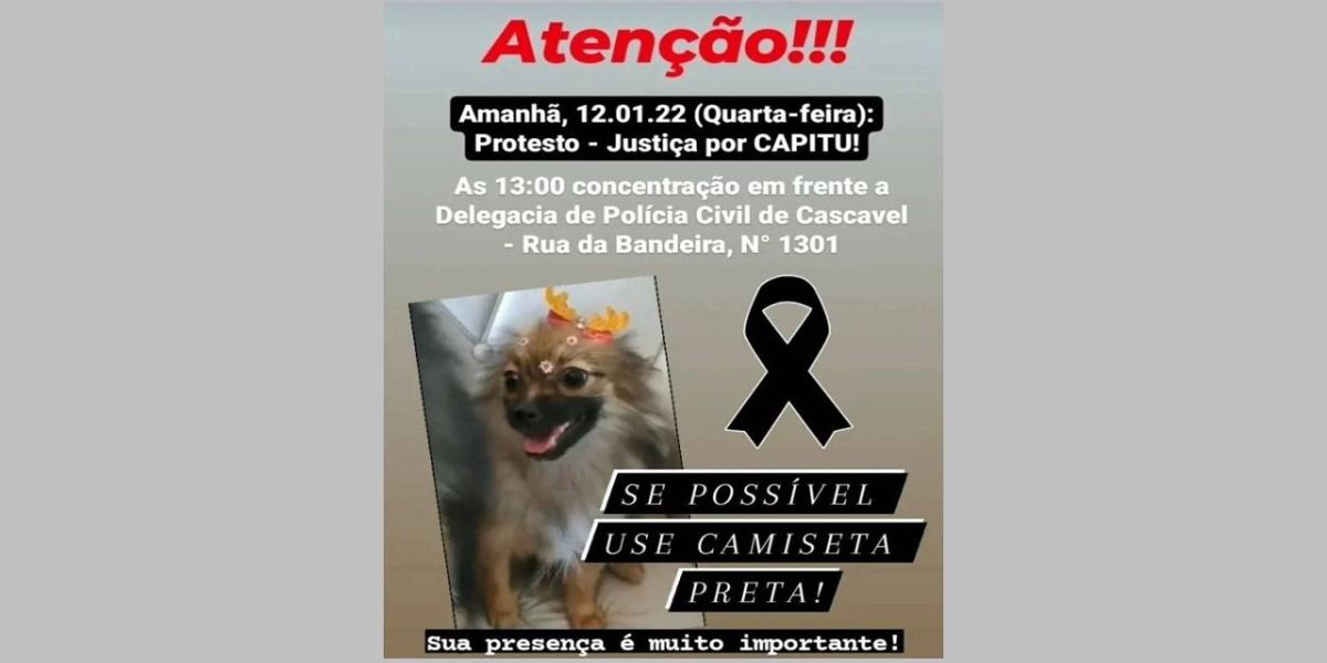 Caso Capitu: Protesto será realizado em frente a Delegacia da Polícia Civil de Cascavel