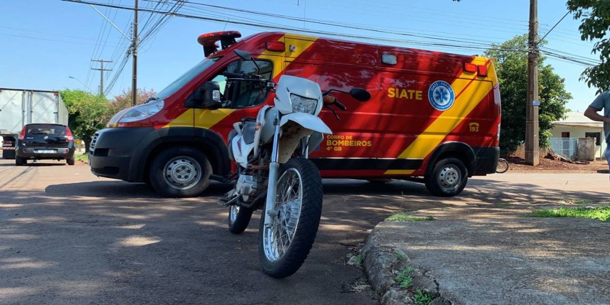 Motociclista fica ferido em colisão de trânsito no Bairro São Cristóvão