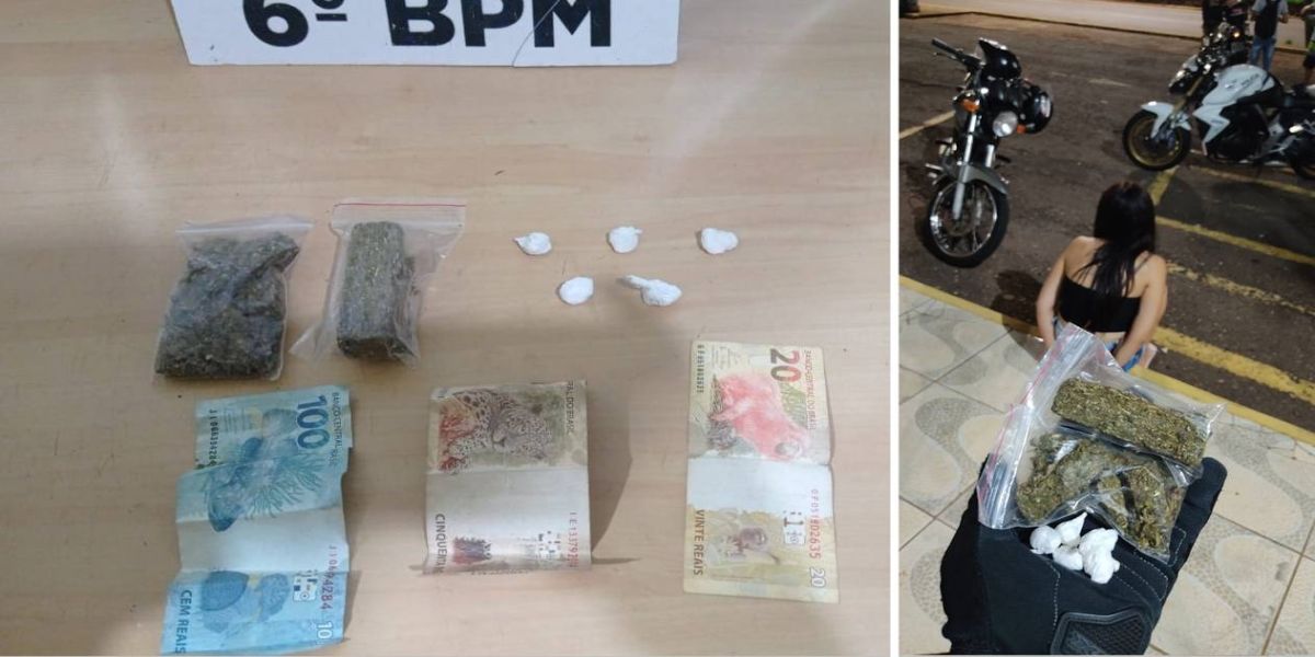 Casal é detido pela Polícia Militar com 5 porções de cocaína na Avenida Carlos Gomes