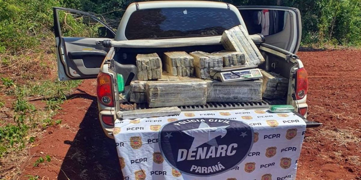 Denarc apreende 217 quilos de maconha e recupera caminhonete roubada em Cascavel