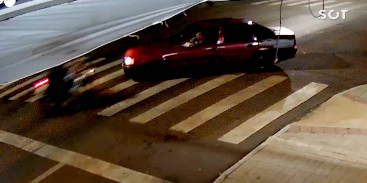 Câmera registra dois acidentes com fuga no mesmo cruzamento em menos de 24 horas em Cascavel