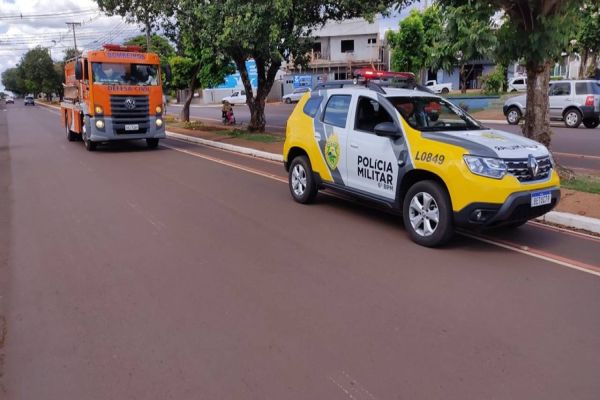 Jovem é atropelada por moto na Avenida Rio Grande do Sul em Corbélia
