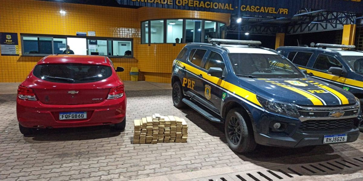 Casal é detido pela PRF com 92 tabletes de maconha na BR-277 em Cascavel
