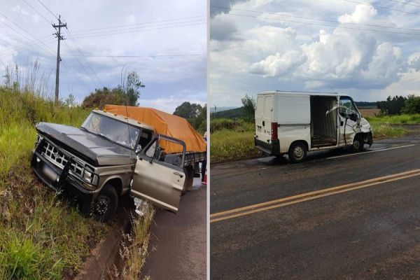 Homem morre após forte colisão entre carros na PR-484 em Quedas do Iguaçu