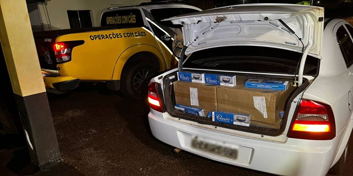 PRE apreende veiculo carregado com cigarros na BR-467 em Sede Alvorada