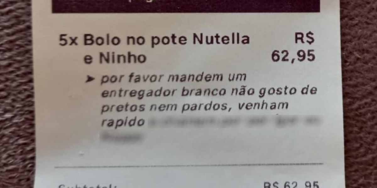 Absurdo: Empresária se indigna com pedido racista de cliente por aplicativo