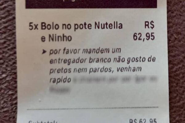 Absurdo: Empresária se indigna com pedido racista de cliente por aplicativo
