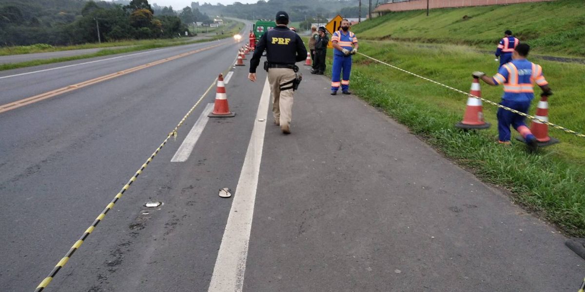 PRF atende atropelamento com óbito na BR-277 em Irati