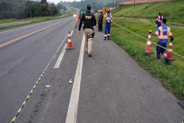 PRF atende atropelamento com óbito na BR-277 em Irati